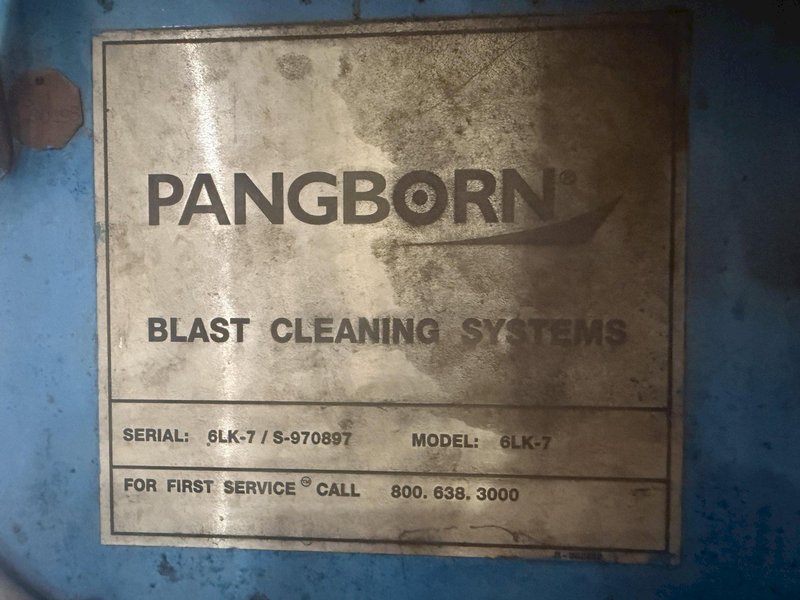 72” TABLE PANGBORN MODEL 6LK-7 ROTOBLAST SHOT BLAST MACHINE: YOBRO #25134