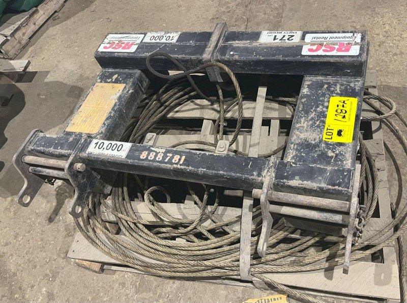 10,000 LBS CAPACITY FORKLIFT ATTACHMENT &amp; CABLE: STOCK #19485
