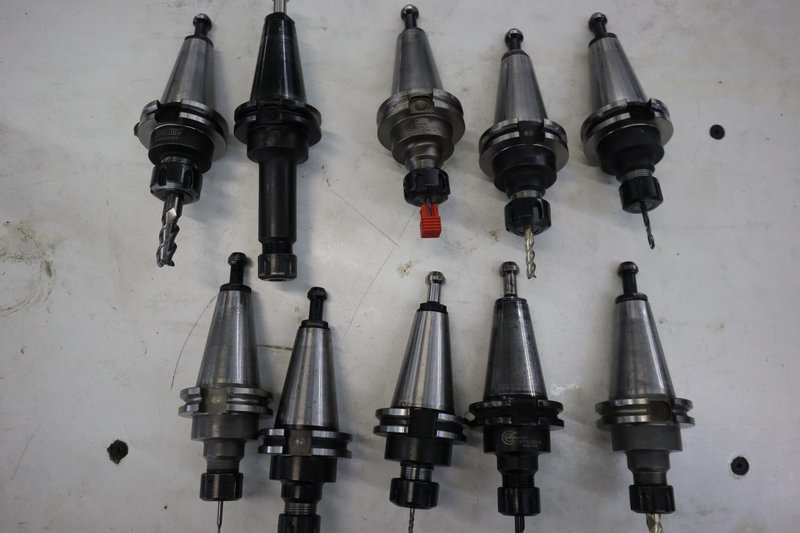 CT40 Taper Tool Holders: (1) ER20 Collet Holder, (9) ER16 Collet Holders- Auction Item