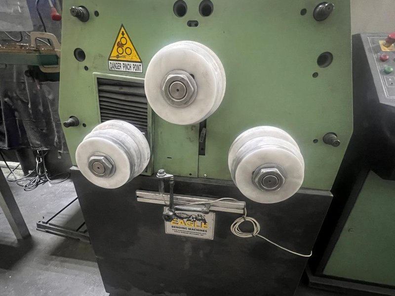 EAGLE BA50 cnc 2-1/4" PROGRAMMABLE 3-ROLL DRIVEN ANGLE ROLL BENDER