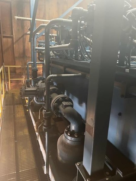 2100 Ton Lake Erie Hydraulic 4 Post Press, Double Action, 37" STR, 114" x 126" Rolling Bolster, Cushions, Updated &amp; Rebuilt in 2000