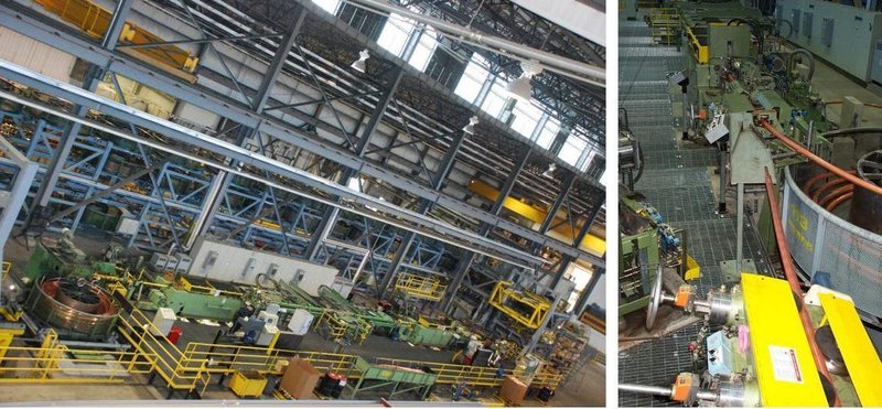 SMS COPPER TUBE CAST &amp; ROLL - MELTING, CASTING, MILLING &amp; 3-ROLL HRM ROLLING LINE