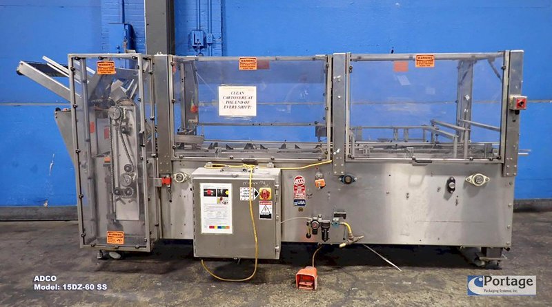ADCO Manufacturing Model: 15DZ-60 SS  ||  Hand Load Horizontal Cartoner