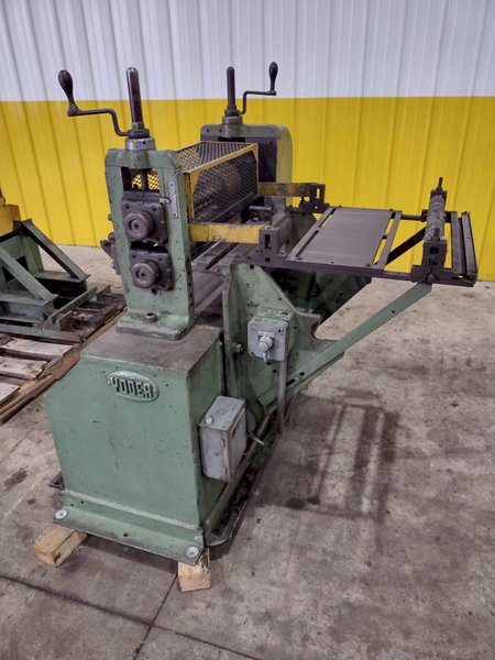 18" WIDE X 2,500 LBS YODER MODEL #M2 PULL THROUGH SLITTING LINE, INCLUDES UNCOILER, SLITTER &amp; RECOILER: STOCK #22471