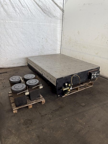 71" X 53" X 12" TRU-STONE GRANITE SURFACE TABLE W/ VIBRATION ISOLATION SYSTEM. STOCK # 0449925.