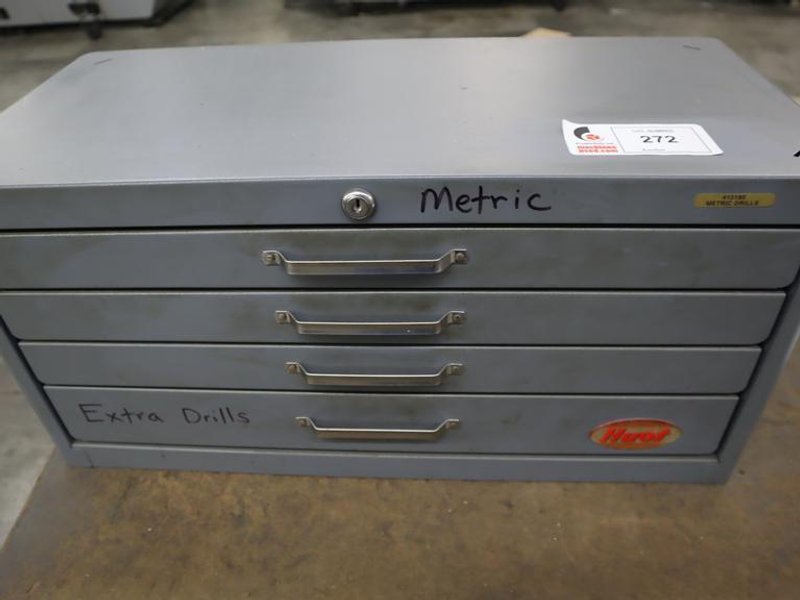 Huot Large 4 Drawer Cabinet of Metric Drills- Auction Item
