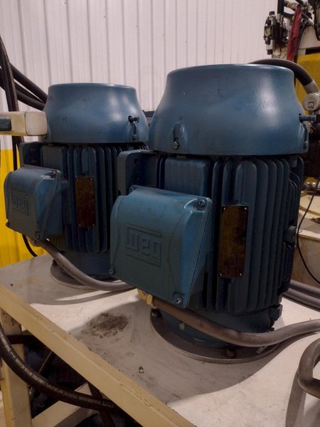 200 TON AMD 4-POST TIE-ROD FRAME HEAVY DUTY HYDRAULIC PRESS &amp; MULTI-PRESSURE HYDRAULIC UNIT: STOCK #19452