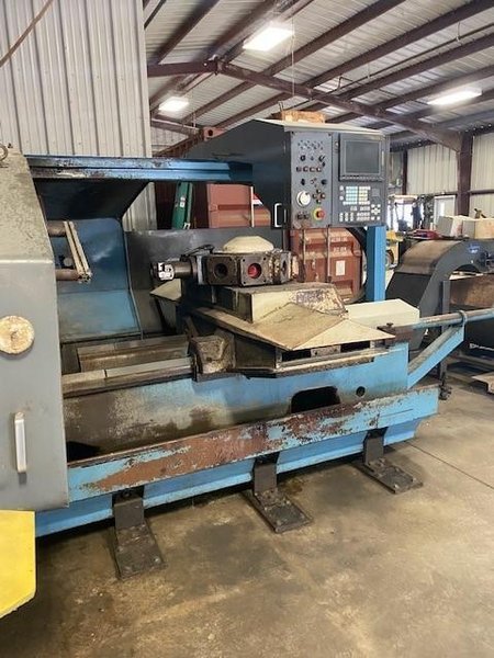 Used, Mazak Powermaster Chucker (PMC) CNC Lathe with 14.5" Spindle Bore