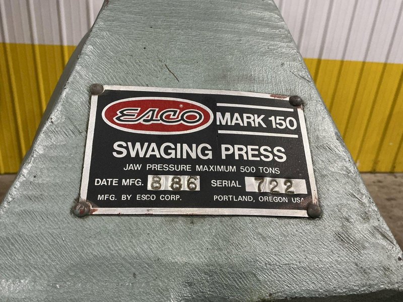 500 TON ESCO MODEL MARK-150 CABLE SWAGING PRESS WITH TOOLING: YOBRO #25855