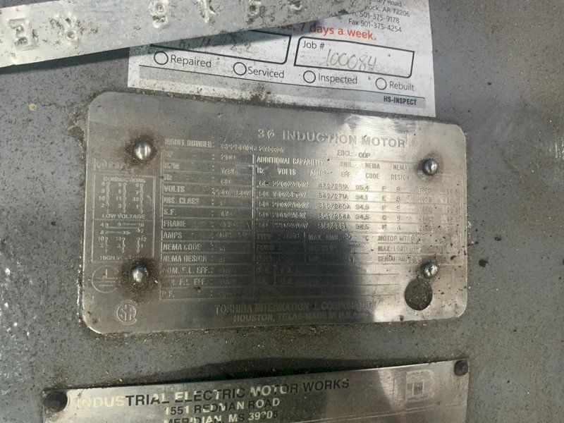 Toshiba 200 Hp Motor - 02250106-270r01