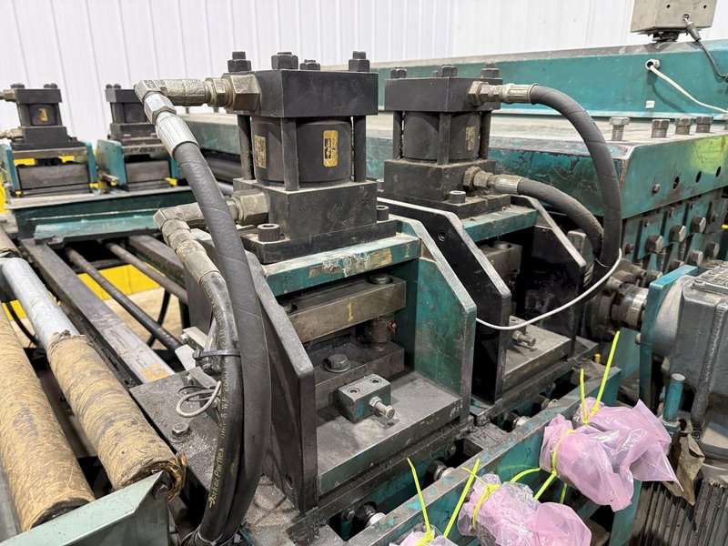 60" x 16 GAUGE IOWA PRECISION MODEL #GAF60-6 COIL SLEAR (SLITTING &amp; CUT-TO-LENGTH) LINE, WITH UNCOILERS &amp; SIDE PUNCHING / NOTCHING: YOBRO #24552