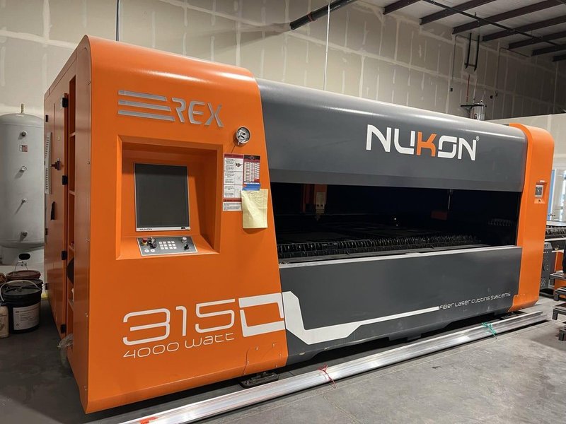 4000 Watt Nukon REX315 GX Fiber Laser, 2022 – 5’x10′ Table,  Dust Collector, Chiller