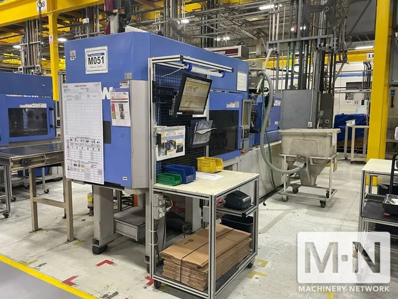 121 TON 4.3 OZ JSW MODEL J110AD-180H ELECTRIC INJECTION MOLDING MACHINE MFG 2005