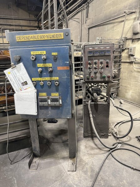 Dependable model 600 shell core machine with hydraulic system and feed with blow tank, controls
