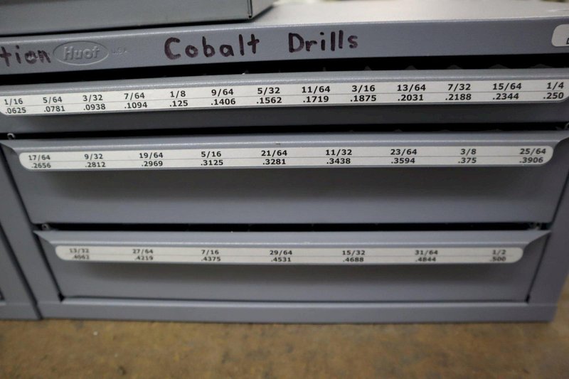 Huot Cobalt Drill Indexes (3pcs), Letter, Number, Fractional with Contents of Drills- Auction Item