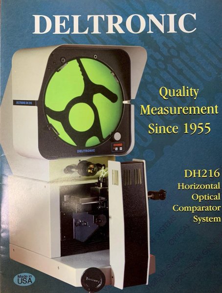 16" Deltronic Model DH216 Bench Top Optical Comparator, DRO, Edge, 10x