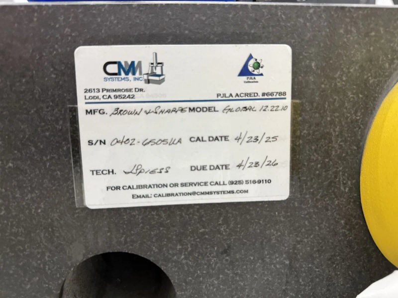 2002 BROWN &amp; SHARPE GLOBAL IMAGE 12.22.10 | Coordinate Measuring Machines