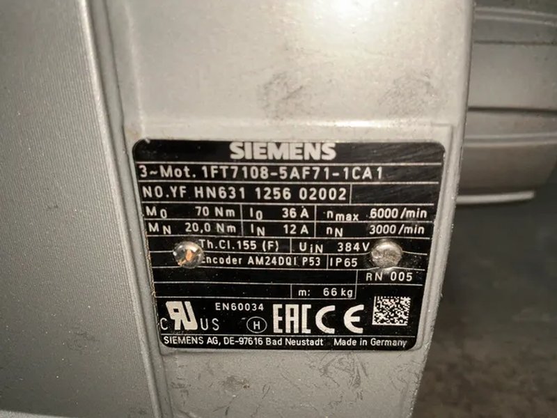 Siemens  Servo Motor  - 1ft7108-5af71-1ca1