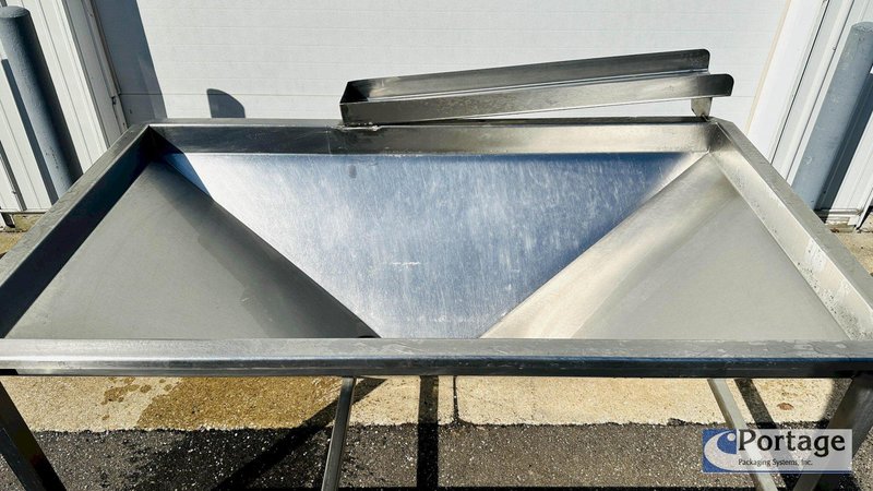 Vegetable / Produce Sorting / Washing / Cleaning / Holding Station  |  S.S. V-Bottom Trough w/Bottom Discharge