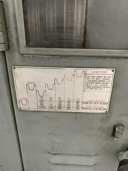 18" GROB NS18 VERTICAL BANDSAW. STOCK # 0683824.