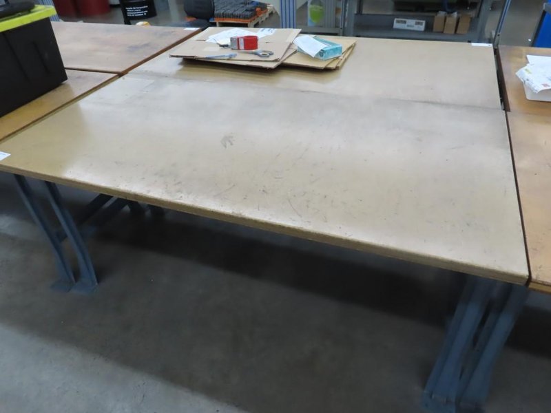 Work Bench, Wood Top, Metal Legs- Auction Item