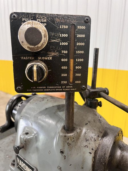 9" X 28" HARDINGE MODEL #DV-59/DSM-59 SECOND OPERATION TURRET ENGINE LATHE: STOCK #21133