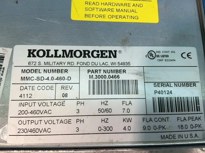 Kollmorgen  Servo Drive  - Mmc-sd-4.0-460-d