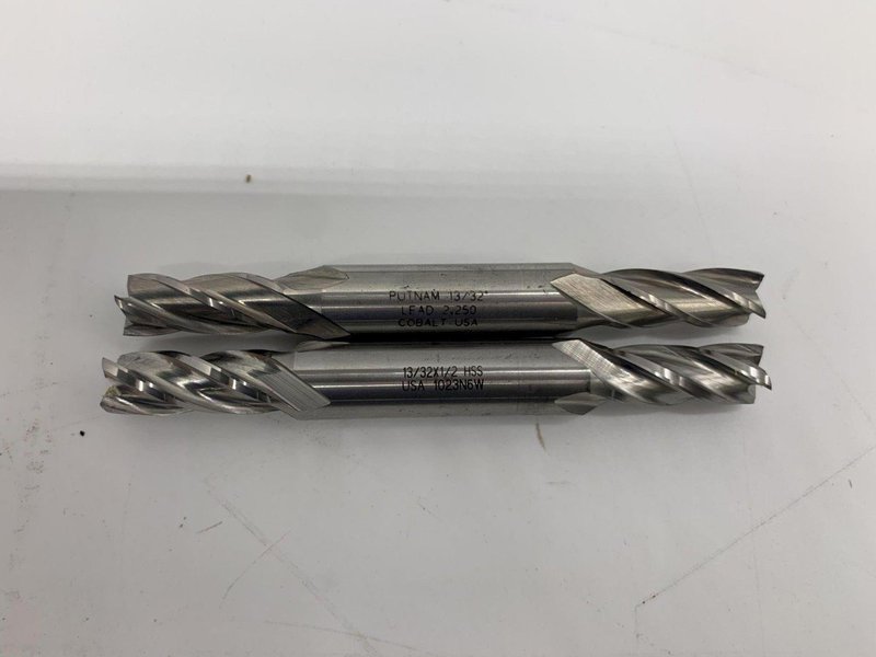 13/32” HSS DOUBLE ENDED 2 FLUTE END MILLS [PUTNAM/MORSE] QTY 2 STOCK #15523