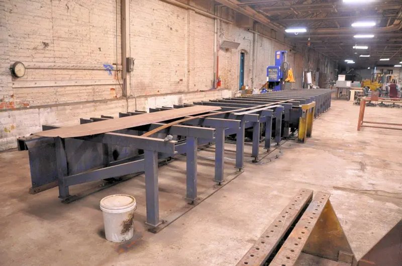 USED OCEAN AVENGER SINGLE SPINDLE CNC BEAM DRILL LINE WITH 40' OF CONVEYOR, Year: 2006