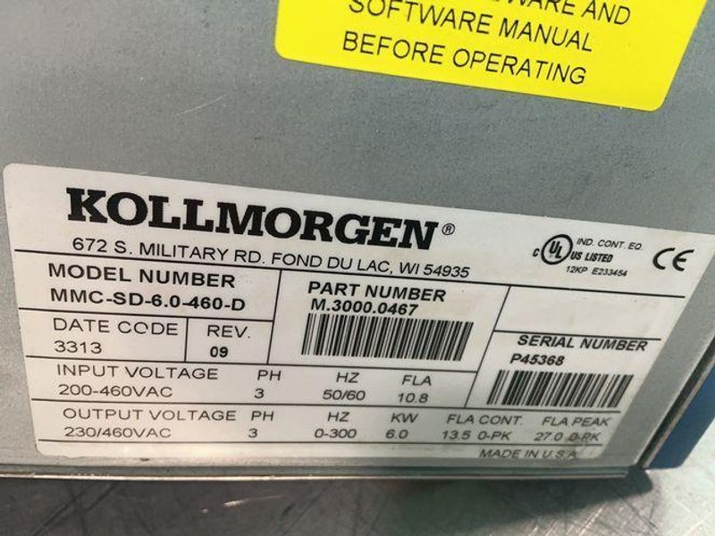 Kollmorgen  Servo Drive  - Mmc-sd-6.0-460-d