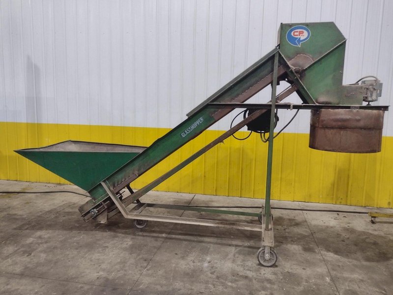 96" CP MFG MODEL #GC-100 "GLASSHOPPER" PORTABLE INCLINED CONVEYOR &amp; GLASS CRUSHER: YOBRO #24416