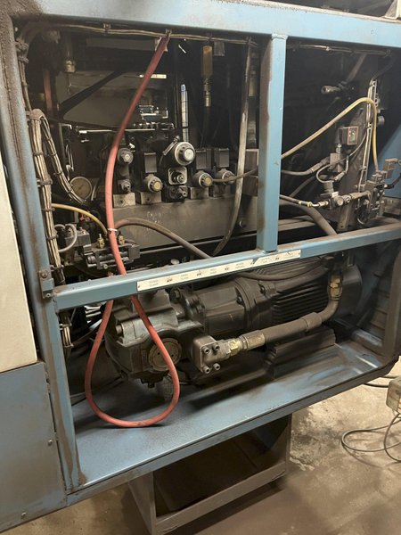 2008 Brock 14 x 19 semiautomatic molding machine model 1419mm, s/n au7063, Allen Bradley compact logic l32e plc controls with panel view, light curtain, bottom boards