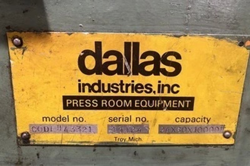 DALLAS 10,000 LB X 24" WIDE X .250" THICK COIL CRADLE STRAIGHTENER, STOC...