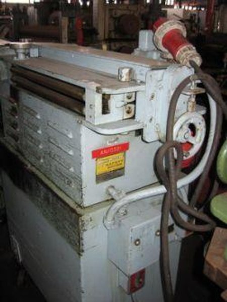 GAUER No. 6H20NC 20" THRU-FEED COIL STRIP EDGE DEBURRING MACHINE