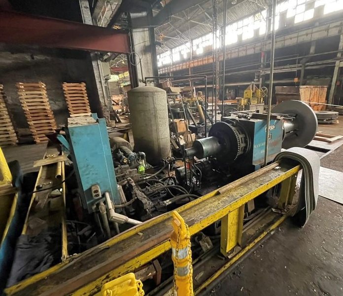 54" X 6.00" X 30,000# PRODUCTION MACHINERY SLITTING LINE WITH BANDING LINE STOCK# 3165