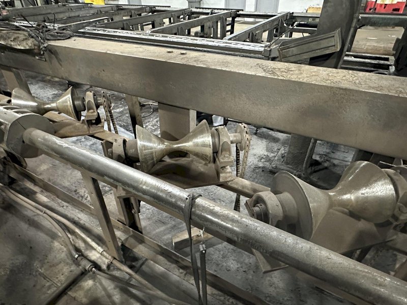 6" X (2) 15 HP WHEEL WHEELABRATOR "SKEW ROLL PIPE &amp; BAR" SHOT BLAST BLASTER SYSTEM: STOCK #20002