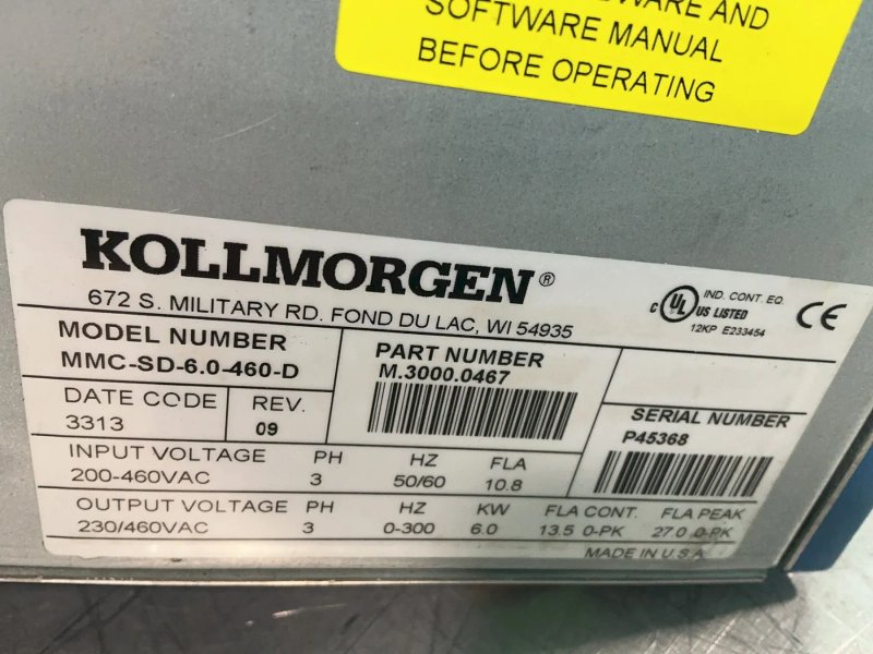 Kollmorgen  Servo Drive  - Mmc-sd-6.0-460-d