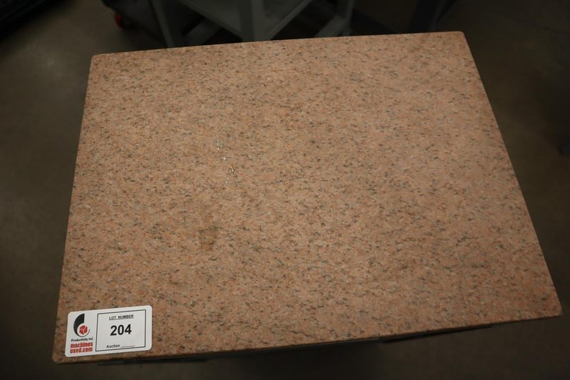 Starret Pink Granite Surface Plate, Grade B, 2-Ledge, 18" x 24" x 4", with Portable Steel Stand- Auction Item