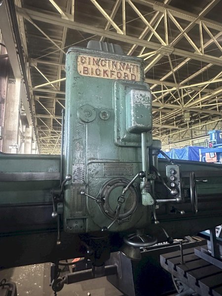8' X 19" CINCINNATI BICKFORD RADIAL DRILL. STOCK # 036326