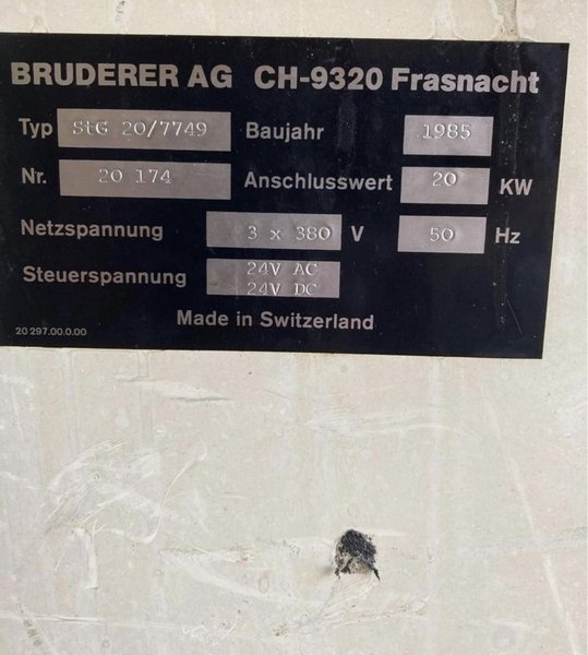 20 TON BRUDERER AG  4-POST HIGH-SPEED AUTOMATIC PRESS LINE STOCK# 3292