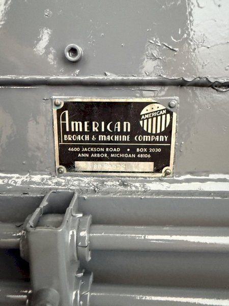 20 TON X 72" STROKE AMERICAN BROACH &amp; MACHINE HD-20-72 HORIZONTAL BROACH. STOCK # 0449125.