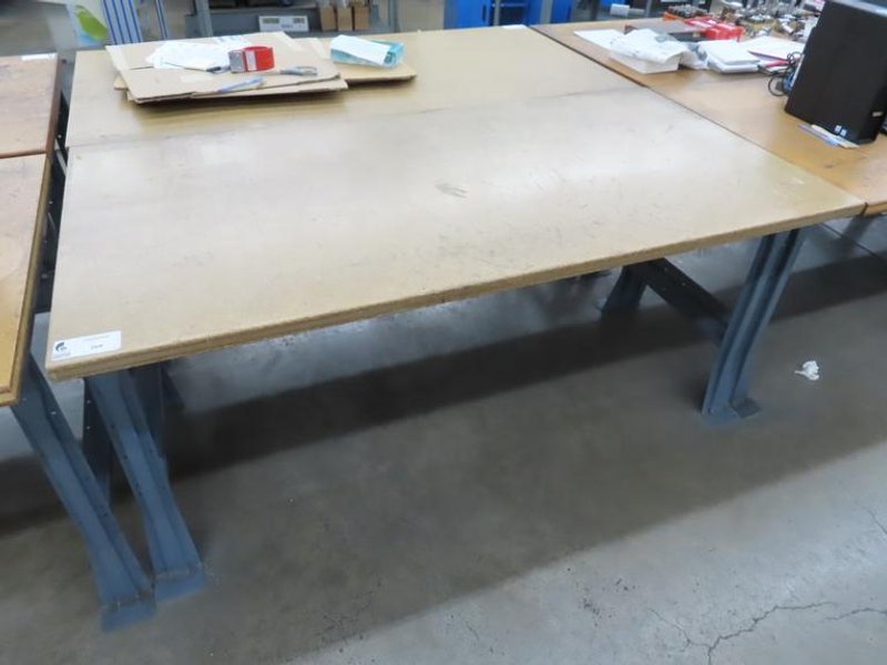 Work Bench, Wood Top, Metal Legs- Auction Item