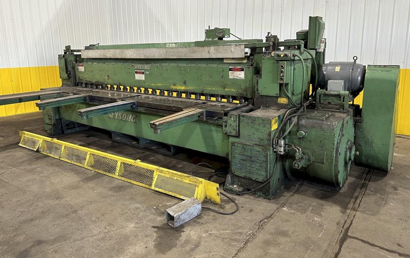 12' X 1/2" WYSONG MODEL #1250 MECHANICAL POWER SQUARING SHEAR. STOCK #1228024