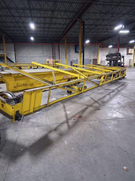 10 TON X 36' X 50' SCHUETTE BRIDGE CRANE W/ (2) 5 TON WRIGHT HOISTS: STOCK #22711