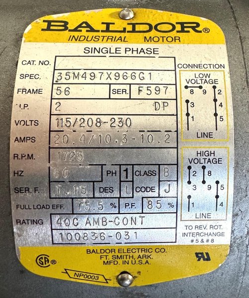 10" x 16" Wellsaw Horizontal Band Saw 1016, 1" Blade, Coolant, 1 Phase