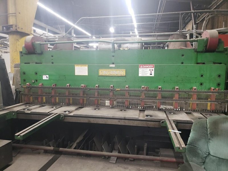 12' X 3/4" CINCINNATI 6212 MECHANICAL SQUARING SHEAR. STOCK # 1162020