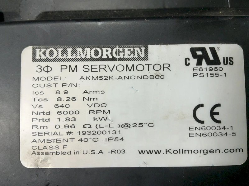 Kollmorgen  Pm Servomotor W/ Micron Gearhead - Akm52k-ancndb00
