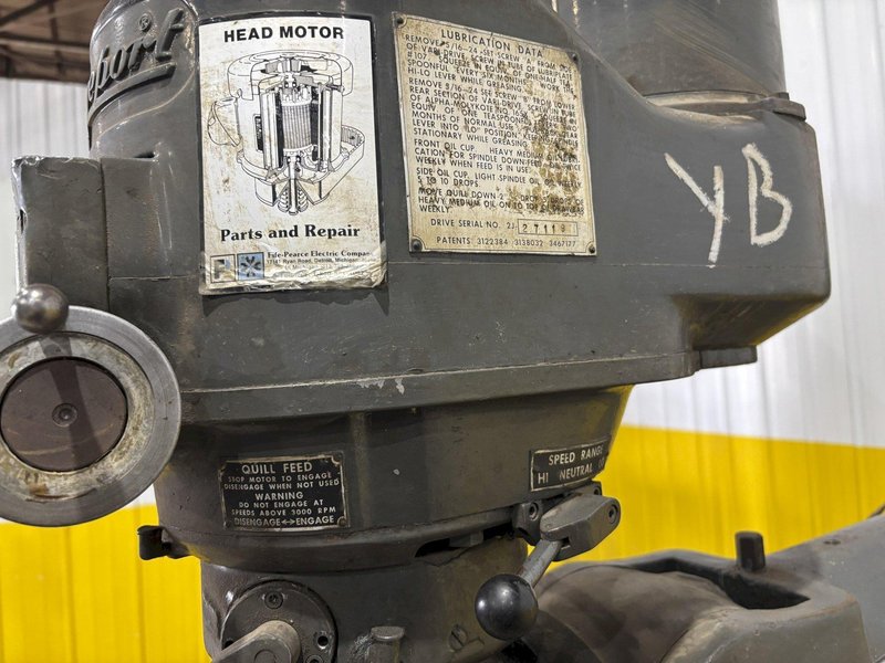 1.5 HP BRIDGEPORT RAM TYPE VERTICAL MILL: STOCK #22881