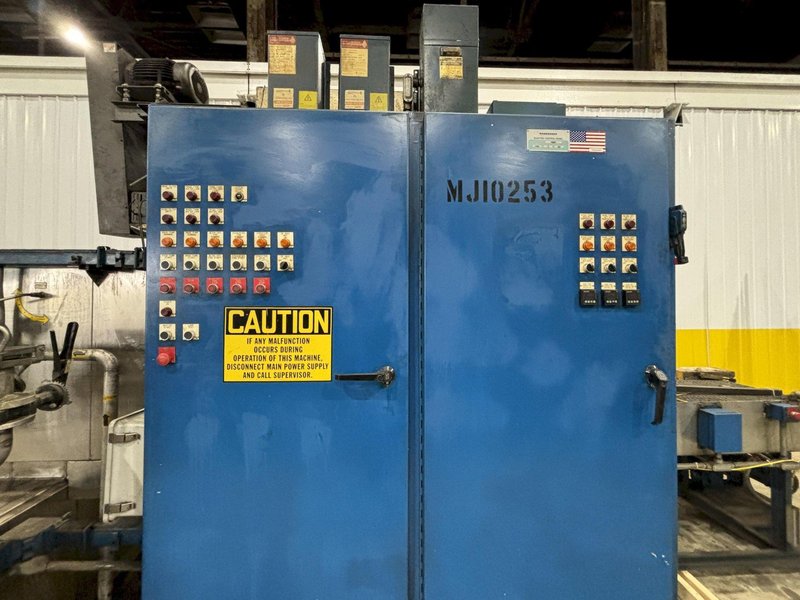 24" W X 11" H RANSOHOFF 3-STAGE STAINLESS STEEL PASS THROUGH BELT CONVEYOR PARTS WASHER, 2003, ELECTRIC HEAT: STOCK #22020
