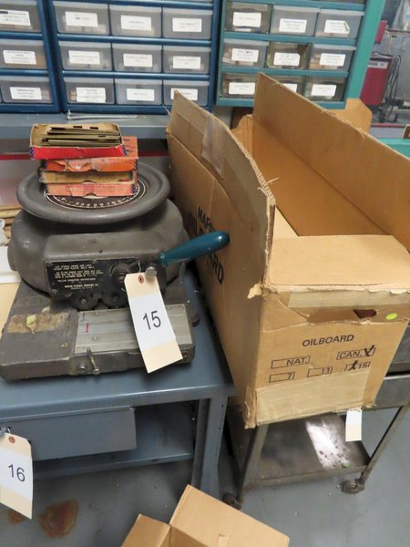 3/4" MARSH MODEL S ADJUSTABLE STENCIL MACHINE WITH MARSH OIL BOARD: YOBRO #26297